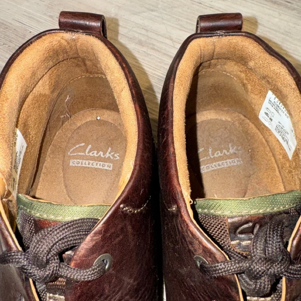 Clarks Men's Edgewick Mid Low Brown Leather Chukka Boots Size 12 M EUC